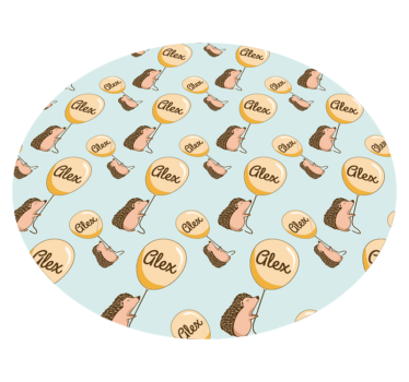 Tappeto vinile con nome riccio personalizzato - TenStickers
