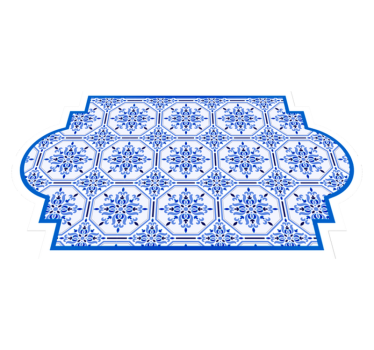 Tappeto vinile piastrelle piastrelle blu decorate - TenStickers
