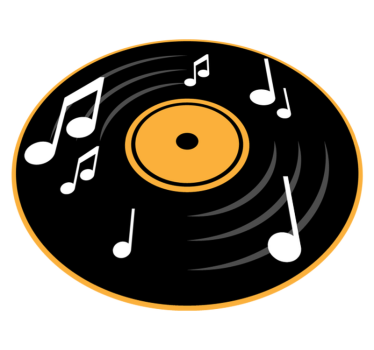 Tappeto vinile rotondo motivo del disco musicale - TenStickers