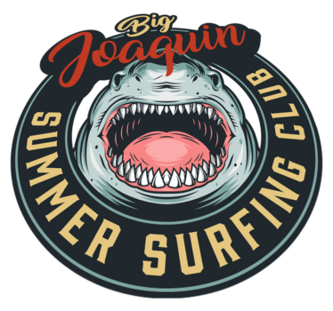 Tappeto vinile con nome emblema del surf dello squalo - TenStickers