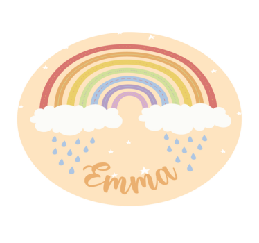 Tappeto vinile con nome arcobaleno personalizzabile - TenStickers