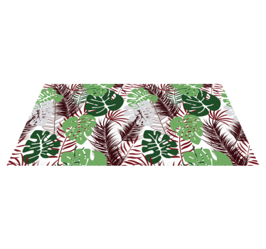 Tappeto in vinile per bagno fiori di foglie tropicale - TenStickers