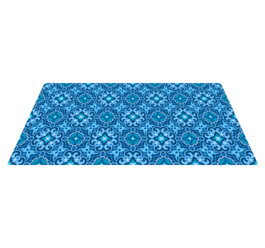 Tappeto vinile piastrelle motivo ornamentale blu - TenStickers