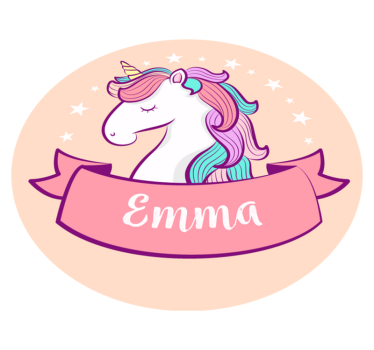 Tappeto vinile con nome unicorno personalizzato - TenStickers
