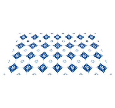 Tappeto vinile piastrelle motivo floreale blu - TenStickers
