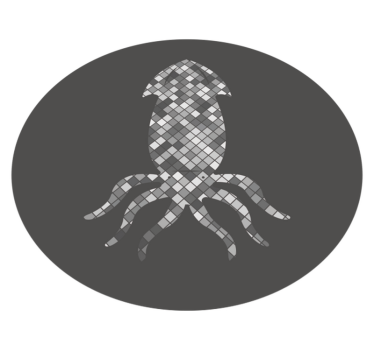 Tappeto vinile piastrelle sagoma di calamaro mosaico - TenStickers