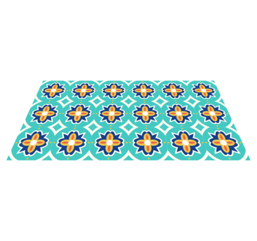 Tappeto vinile piastrelle motivo a mosaico floreale - TenStickers