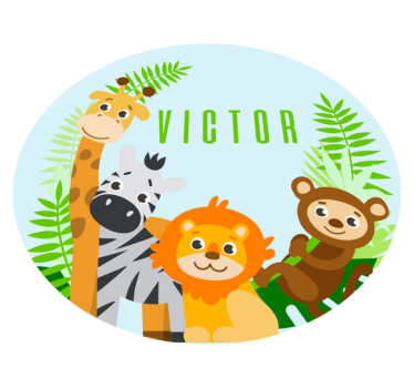 Tappeto vinile con nome safari personalizzabile - TenStickers