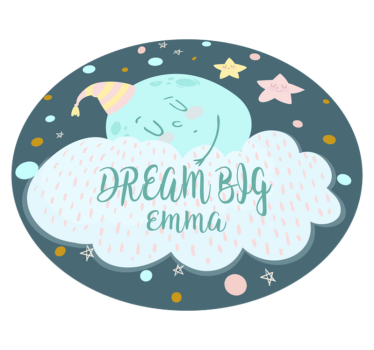 Tappeto vinile con nome chiaro di luna da sogno - TenStickers