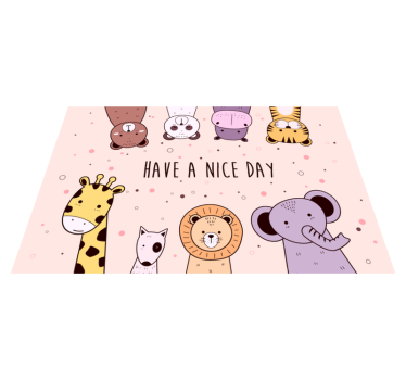 Tappeto vinile con nome buona giornata, auguri - TenStickers