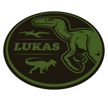 Tappeto vinile con nome dinosauro personalizzato - TenStickers