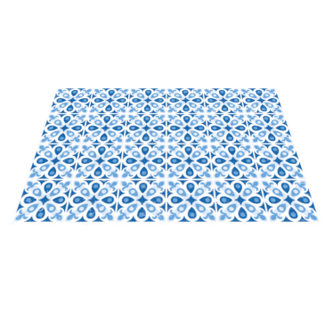 Tappeto vinile piastrelle piastrella con motivi blu - TenStickers