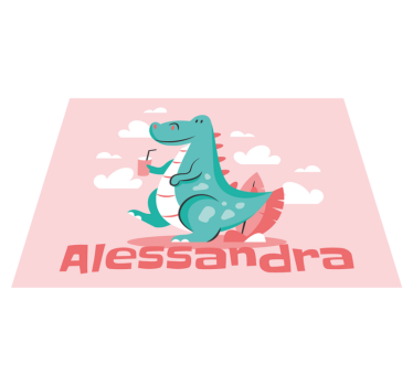 Tappeto vinile con nome drago personalizzato - TenStickers