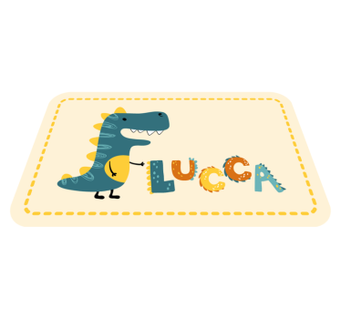 Tappeto vinile con nome dinosauro giocoso - TenStickers