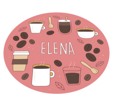 Tappeto vinile con nome caffeina personalizzata - TenStickers