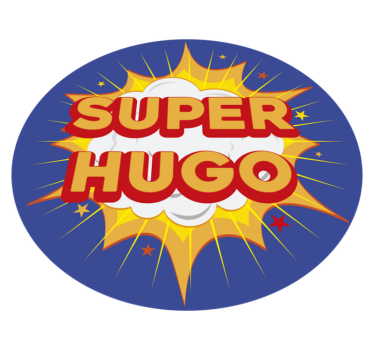 Tappeto vinile con nome scoppio del supereroe - TenStickers