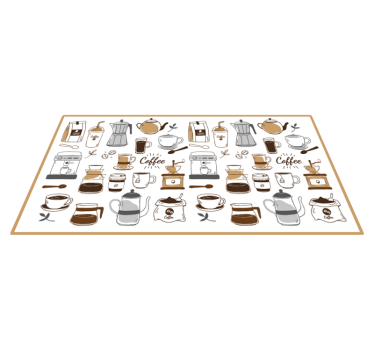 Tappeto pvc cucina essenziali per il caffè - TenStickers