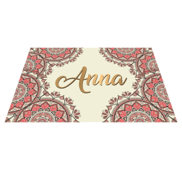 Tappeto vinile con nome mandala personalizzato - TenStickers