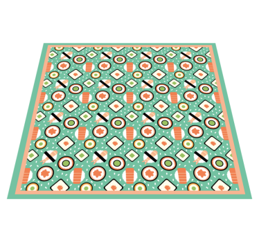 Tappeto pvc cucina motivi ispirati al sushi - TenStickers