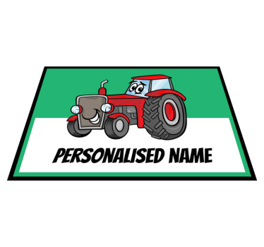 Tappeto vinile con nome grafica personalizzata del trattore - TenStickers