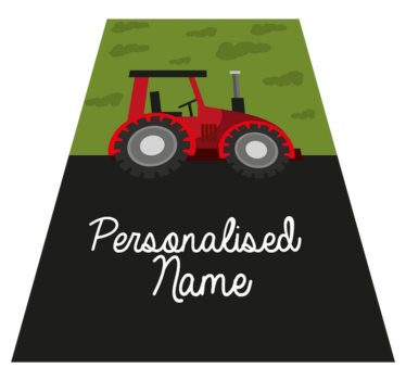 Tappeto vinile con nome trattore personalizzato - TenStickers