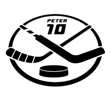 Tappeto vinile con nome emblema dell'hockey personalizzato - TenStickers