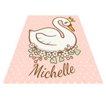 Tappeto vinile con nome paesaggio del cigno personalizzato - TenStickers