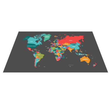 Tappeto in pvc mappamondo Tessera scolastica - planisfero - TenStickers