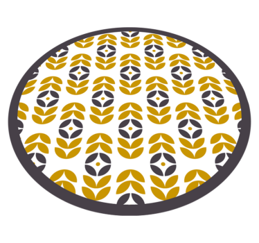 Tappeto vinile rotondo elegante motivo a foglia - TenStickers