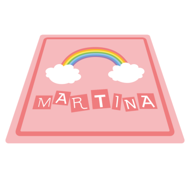 Tappeto vinile con nome esposizione arcobaleno - TenStickers