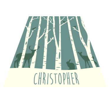Tappeto vinile con nome tema amici della foresta - TenStickers