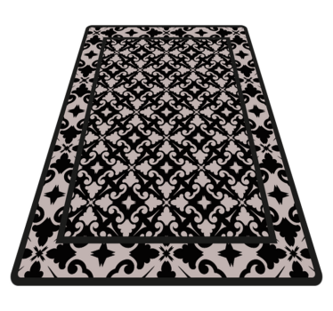 Tappeto pvc cucina elegante motivo nero - TenStickers
