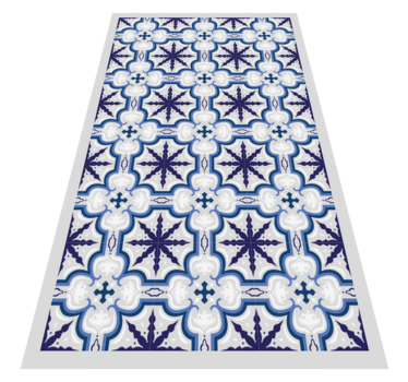 Tappeto vinile piastrelle intricato motivo blu - TenStickers