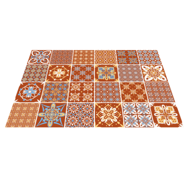 Tappeto vinile piastrelle mosaico arancione - TenStickers