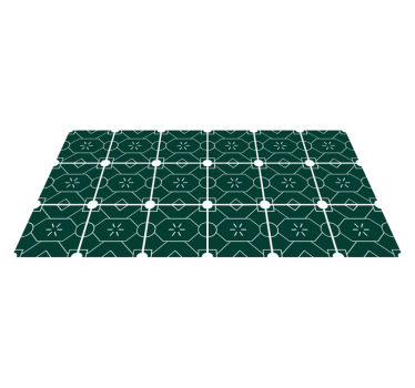 Tappeto vinile piastrelle disposizione geometrica verde - TenStickers