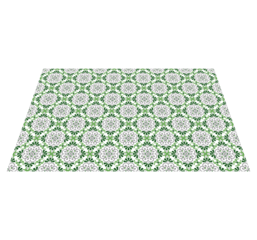 Tappeto pvc cucina mosaico floreale verde - TenStickers