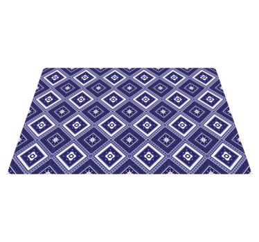 Tappeto vinile piastrelle motivo a diamante blu - TenStickers