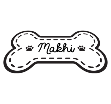 Tappeto vinile con nome forma di osso di cane - TenStickers