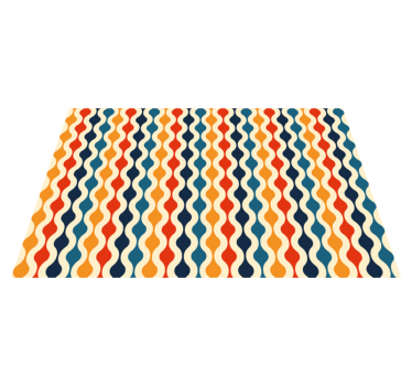 Tappeto in vinile soggiorno onde colorate curve - TenStickers