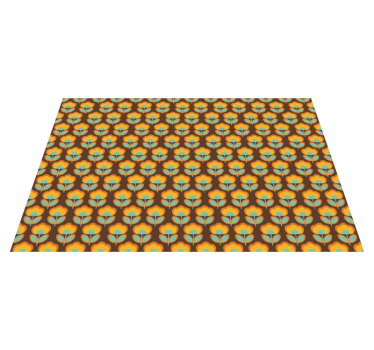 Tappeto vinile fiori design marrone vintage - TenStickers