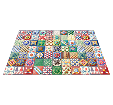 Tappeto in vinile stile etnico Piastrelle messicane verdi - TenStickers