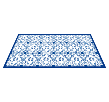 Tappeto vinile bagno piastrelle blu classiche - TenStickers