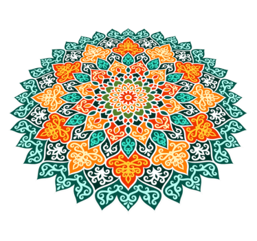 Tappeto vinile Mandala disegno del cerchio radiante - TenStickers