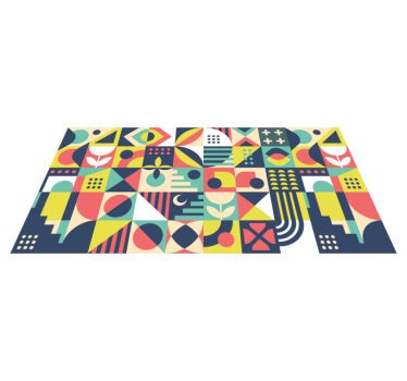 Tappeto vinile geometrico forme vivaci - TenStickers