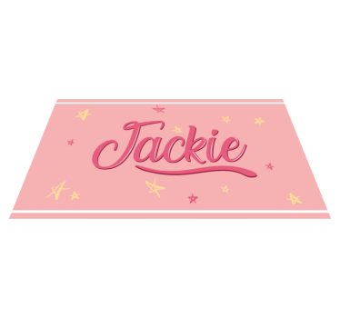 Tappeto vinile per ragazzi nome rosa con stelle - TenStickers