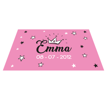 Tappeto vinile per bambini disegno rosa con nome - TenStickers