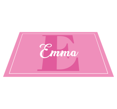 Tappeto vinile per bambini disegno rosa con iniziale - TenStickers