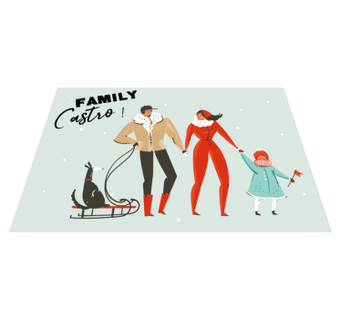 Tappeto vinile con nome famiglia invernale personalizzata - TenStickers