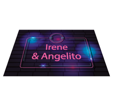 Tappeto vinile per ragazzi nomi di coppie al neon - TenStickers