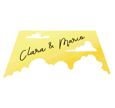 Tappeto vinile con nome disegno di coppia nuvolosa - TenStickers